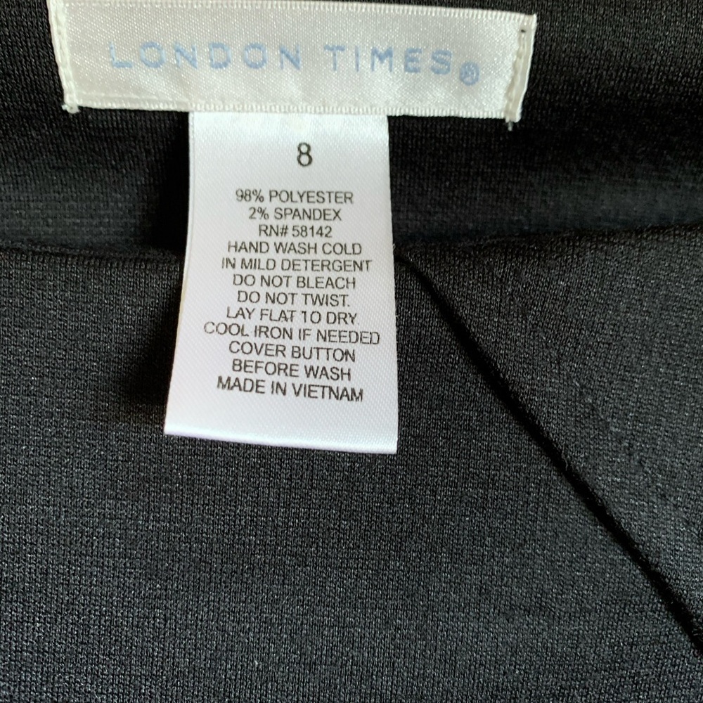 London Times black knit dress.  Size 8.